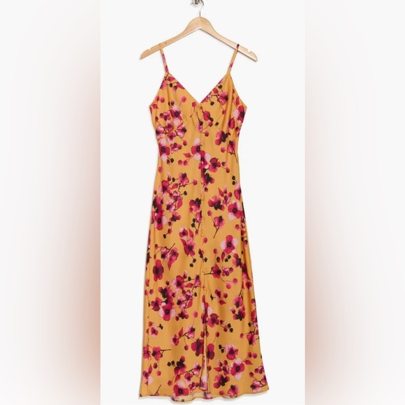 NEW Hutch Liddy Slip Dress Sz M Floral Yellow Pink - Picture 3 of 14